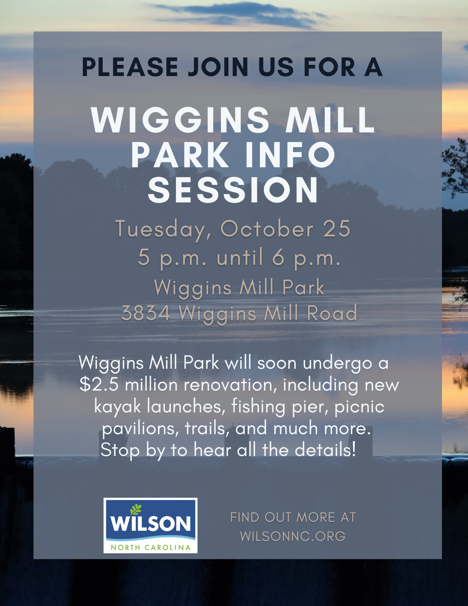 Wiggins Mill Park Info Session Flyer