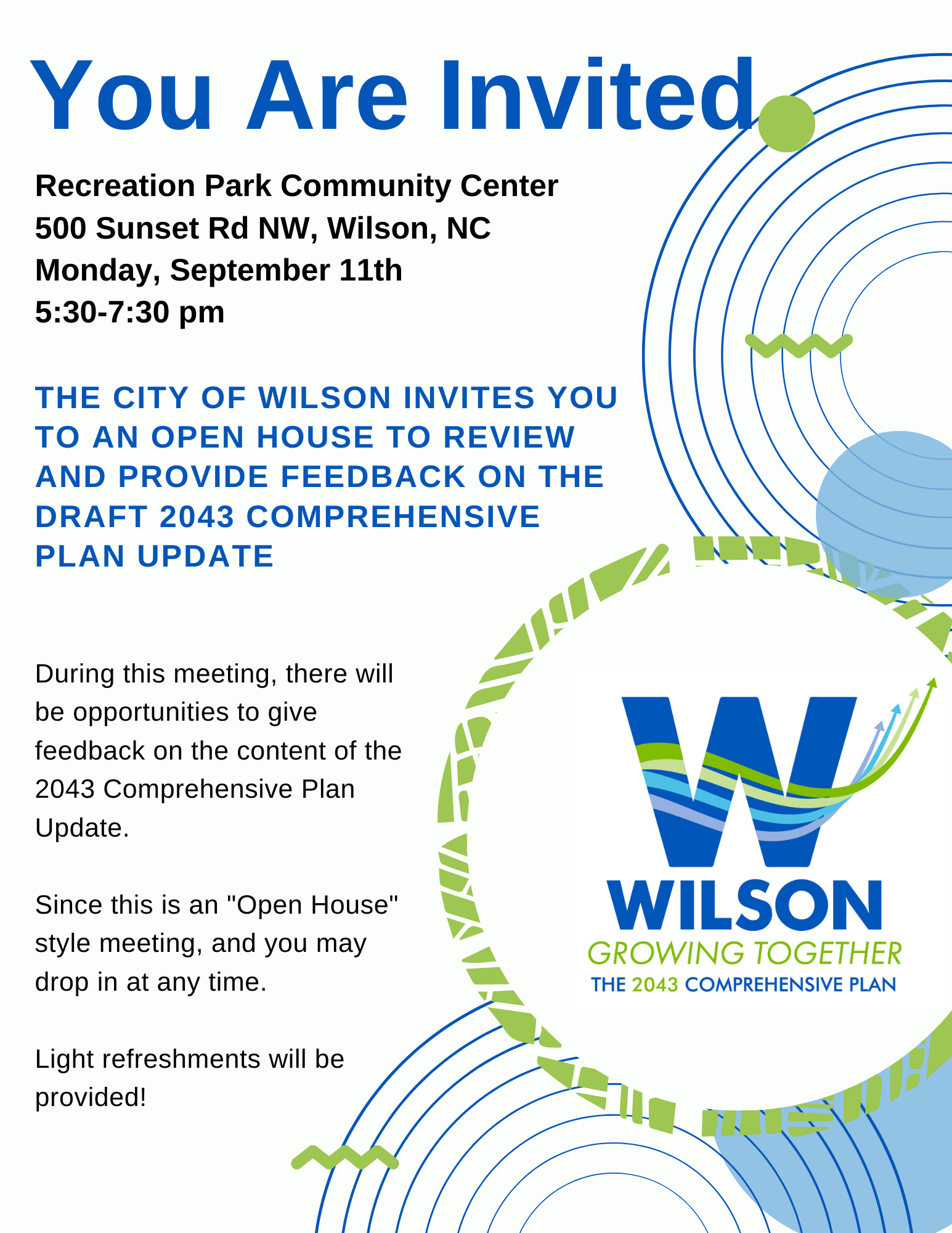 September 11 Comprehensive plan open house flyer